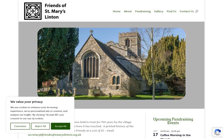 Snímek obrazovky friendsofstmaryslinton.org.uk