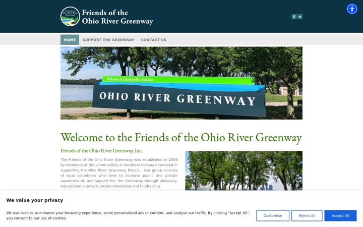 Screenshot of friendsofthegreenway.org