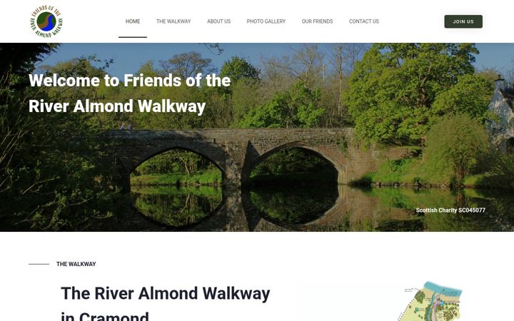 Screenshot of friendsoftheriveralmondwalkway.org.uk