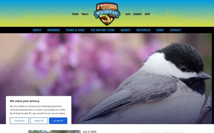 Screenshot of friendsofthewichitas.org