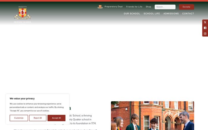 Screenshot of friendsschoollisburn.org.uk