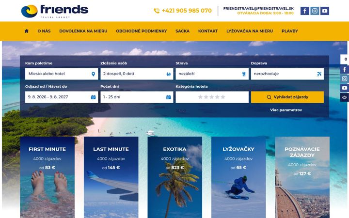 Snímek obrazovky friendstravel.sk