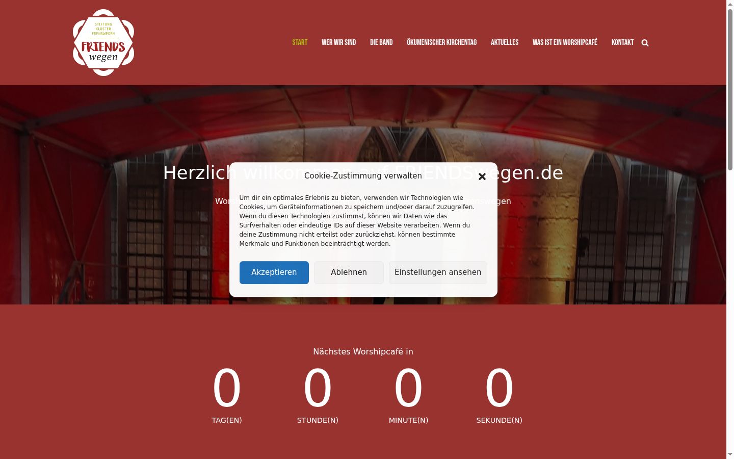 Screenshot of the consent banner shown before any interaction