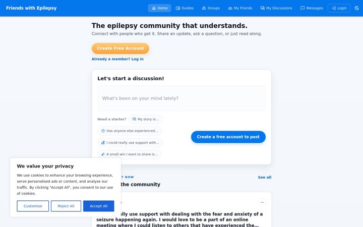 Screenshot of friendswithepilepsy.com