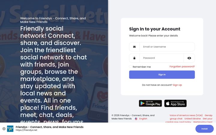 Screenshot of friendys.net
