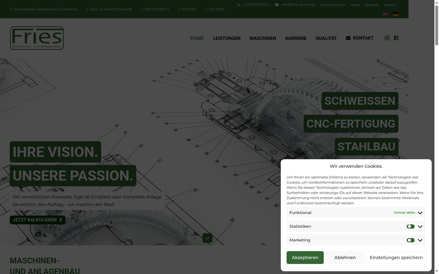 Screenshot of the consent banner shown before any interaction