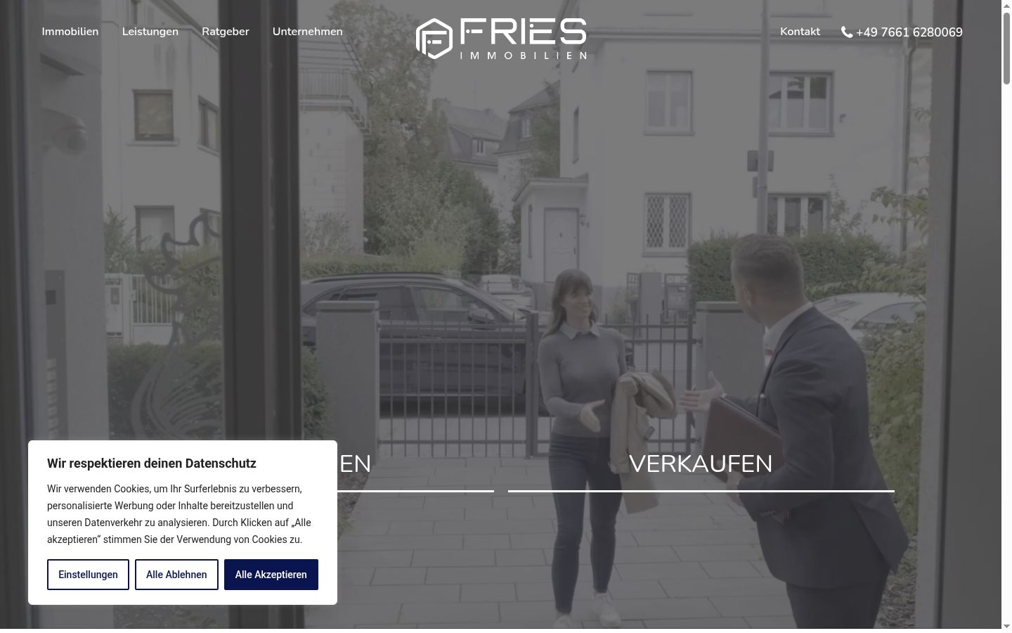 Screenshot of the consent banner shown before any interaction