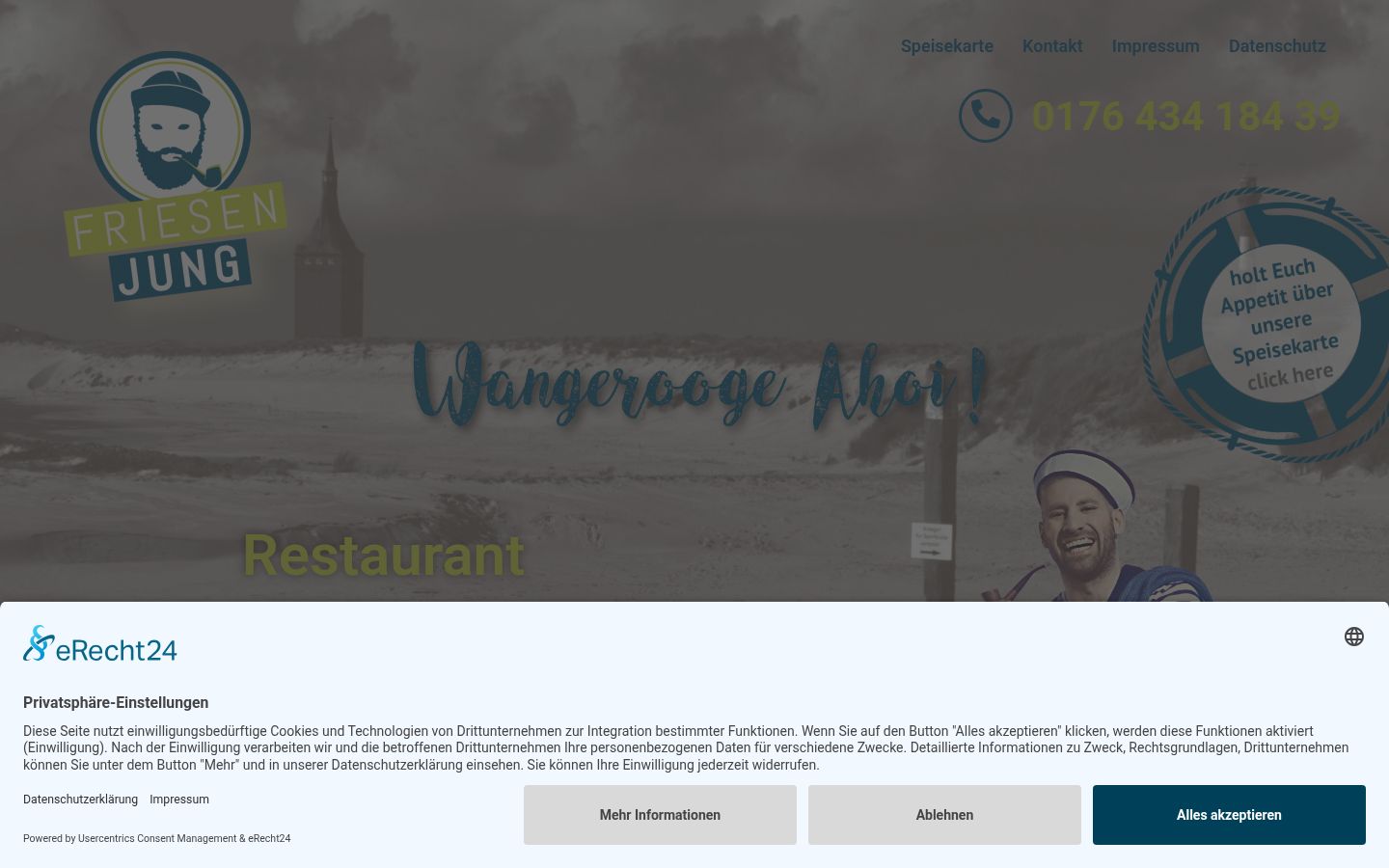 Screenshot des Einwilligungsbanners vor jeglicher Interaktion