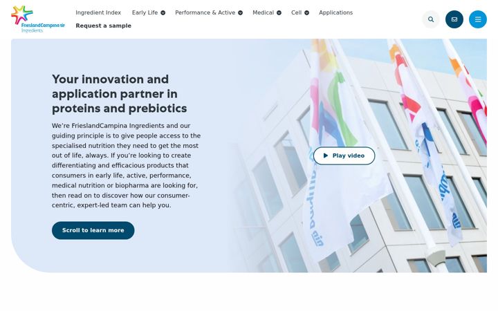 Screenshot of frieslandcampinaingredients.com