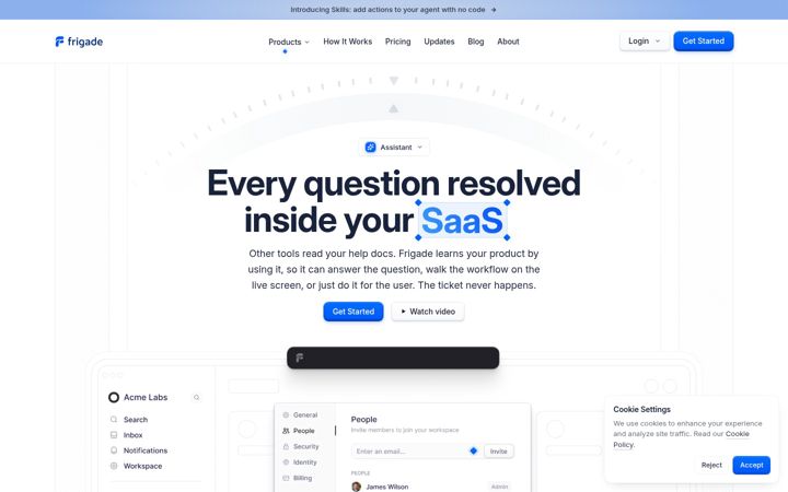 Screenshot of frigade.com