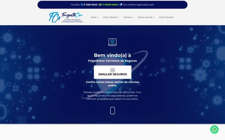 Captura de pantalla de frigattocor.com.br