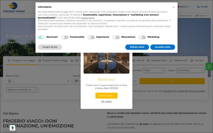 Screenshot of frigerioviaggi.com
