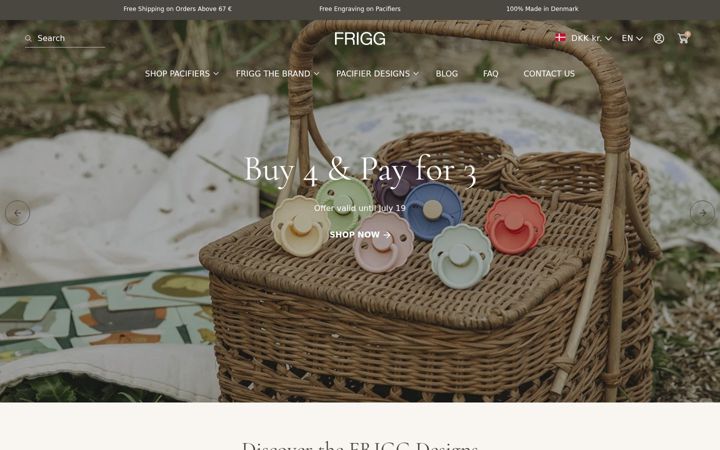 Snímek obrazovky frigg.com