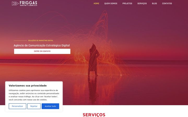 Captura de pantalla de friggas.com.br
