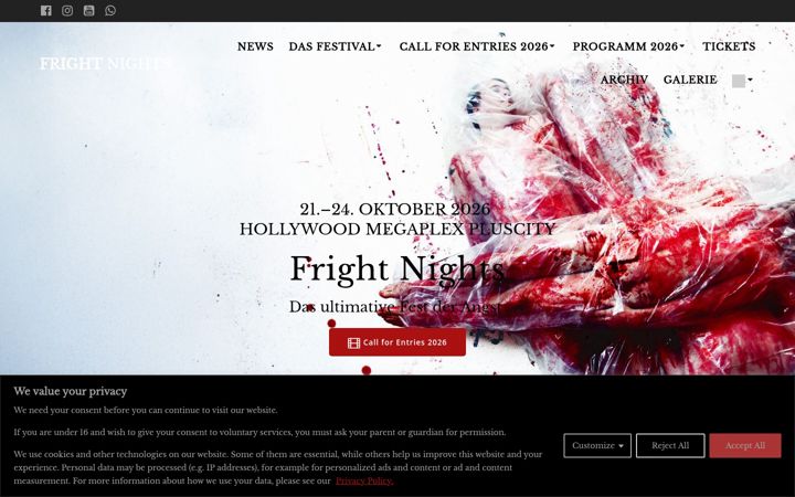 Screenshot of frightnights.eu