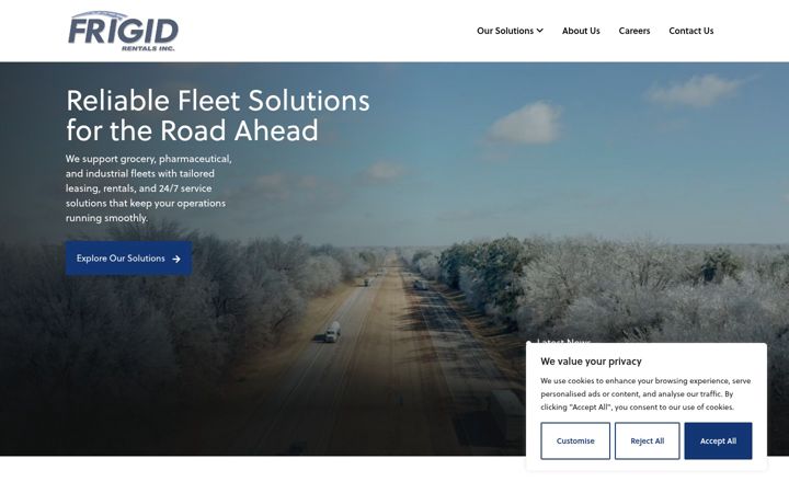 Screenshot of frigidrentals.com