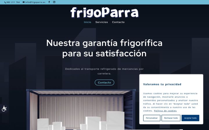 Screenshot stránky frigoparra.es