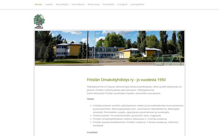 Captură de ecran a friisila.fi