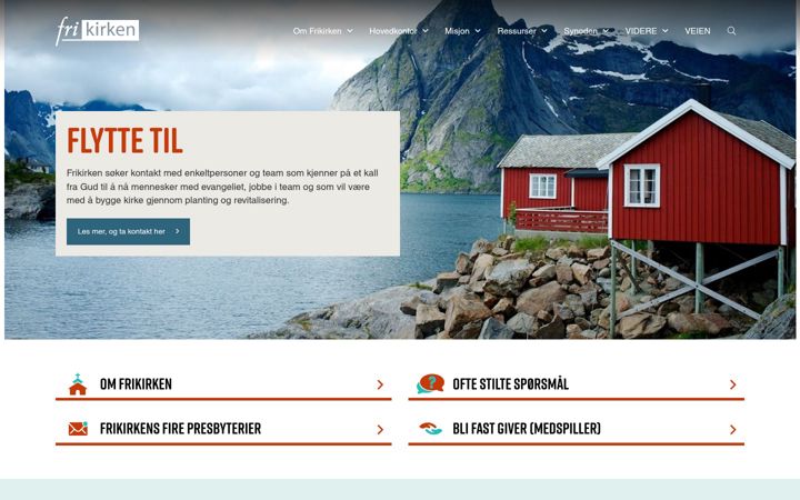 Screenshot of frikirken.no