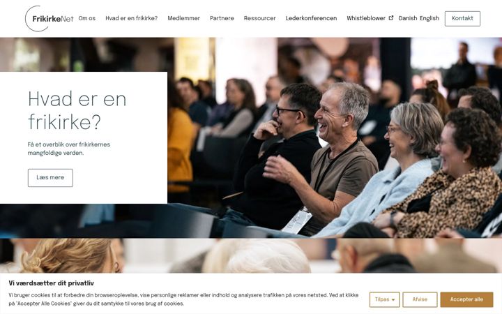 Screenshot of frikirkenet.dk