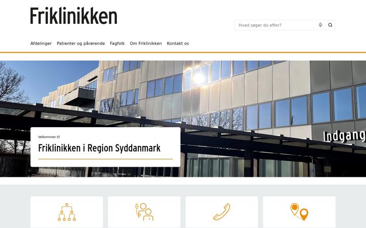 Screenshot of friklinikkenregionsyddanmark.dk