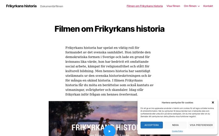 Screenshot of frikyrkanshistoria.se