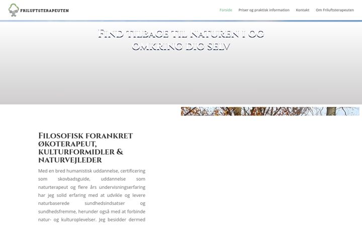 Screenshot of friluftsterapeuten.dk