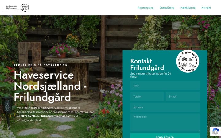 Screenshot of frilundgaard.dk