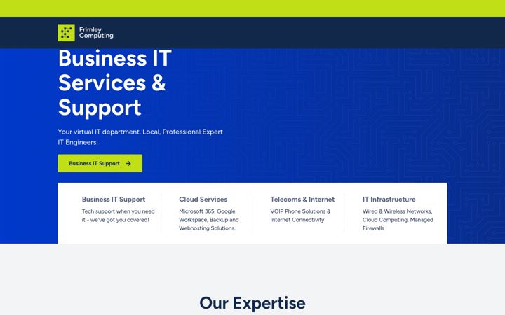 Screenshot of frimley-computing.com