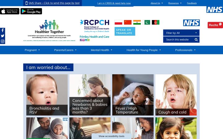 Screenshot of frimley-healthiertogether.nhs.uk