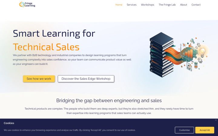 Screenshot of fringe-learning.com