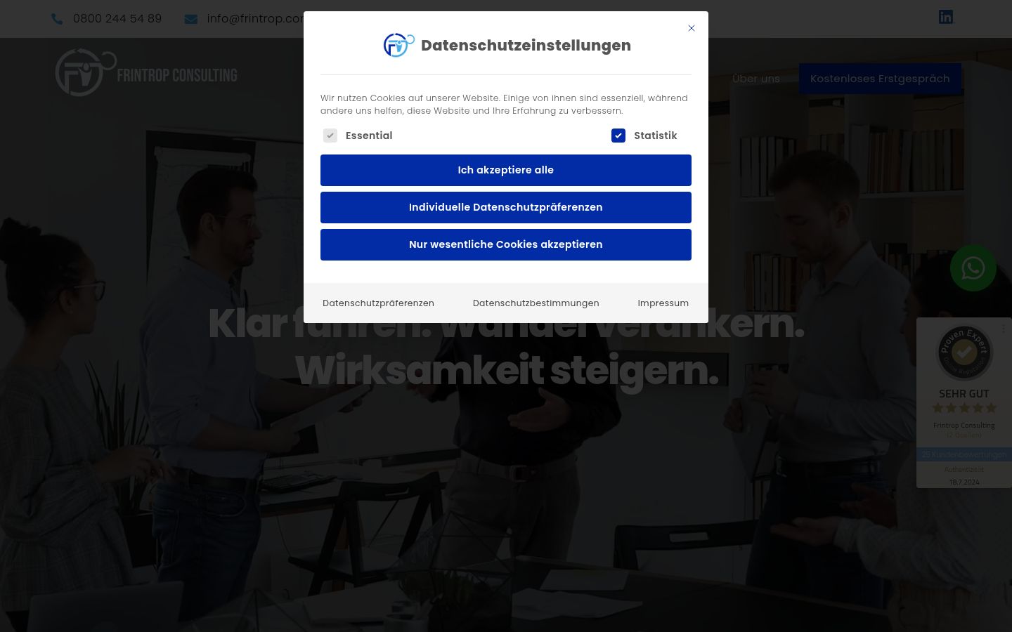 Screenshot of the consent banner shown before any interaction