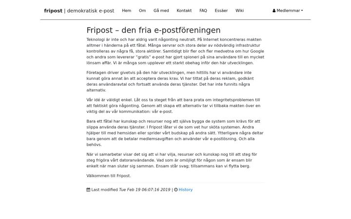 Screenshot of fripost.org