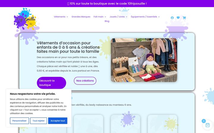 Screenshot of fripzouille.fr