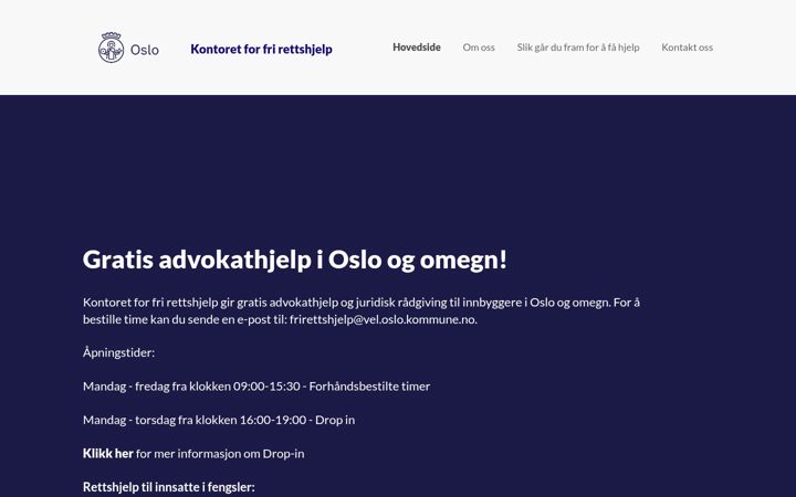 Screenshot of frirettshjelp.com