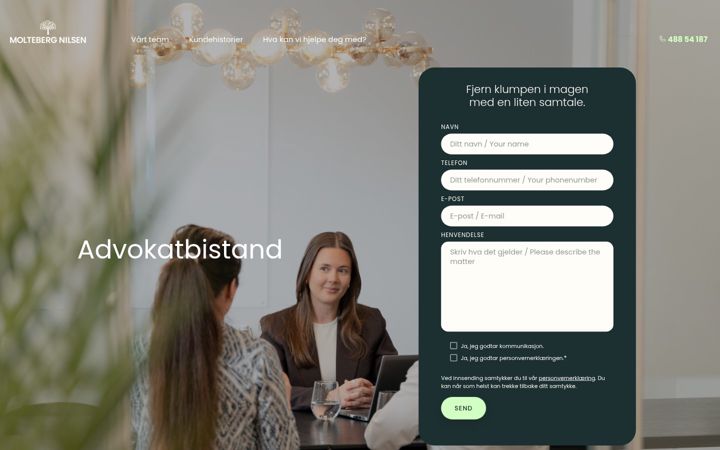Screenshot di frirettshjelpadvokaten.no