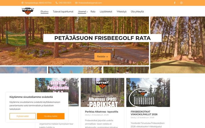 Captură de ecran a frisbeekotkat.fi