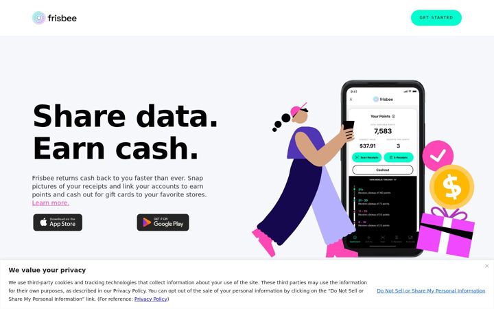 Screenshot of frisbeerewards.com