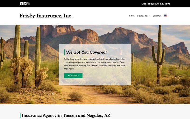 Screenshot of frisbyinsurance.com