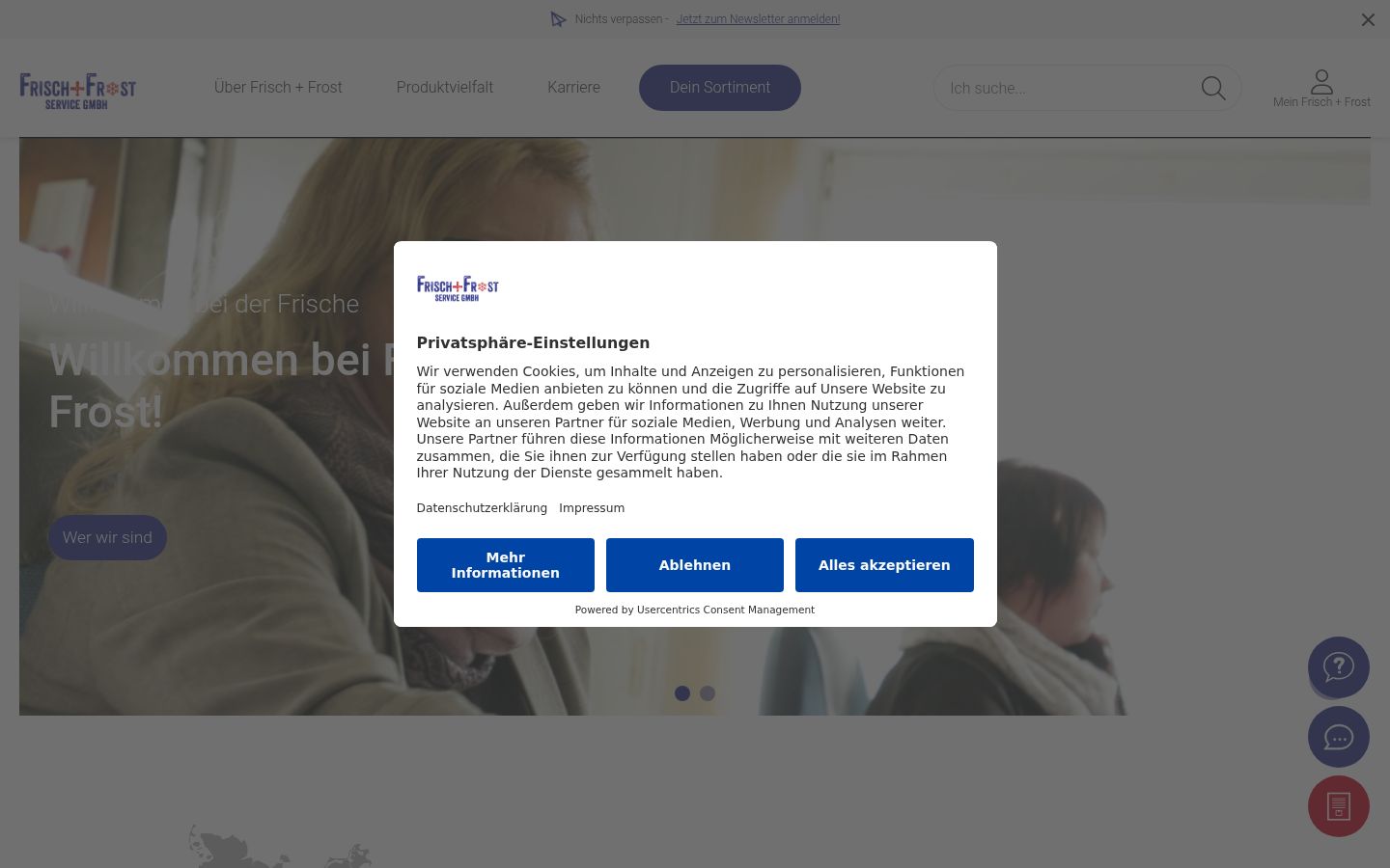Screenshot of the consent banner shown before any interaction