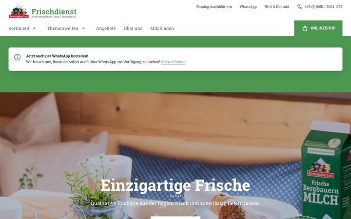 Screenshot of frischdienst-bgl.de