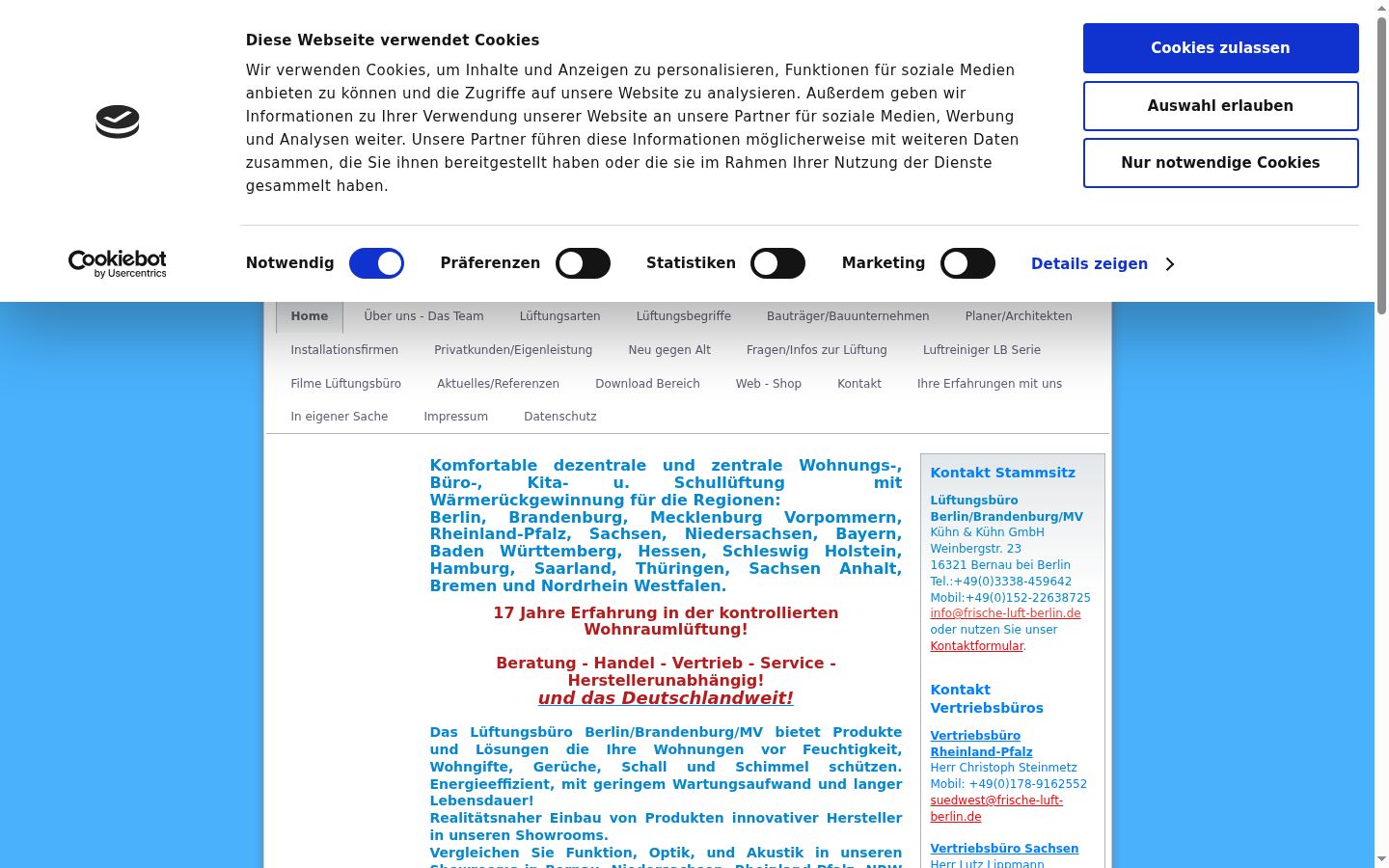 Screenshot del banner di consenso mostrato prima di qualsiasi interazione