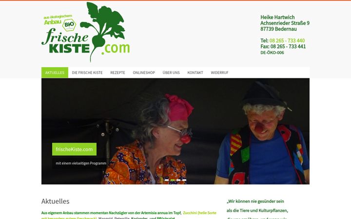 Ekraanipilt saidist frischekiste.com