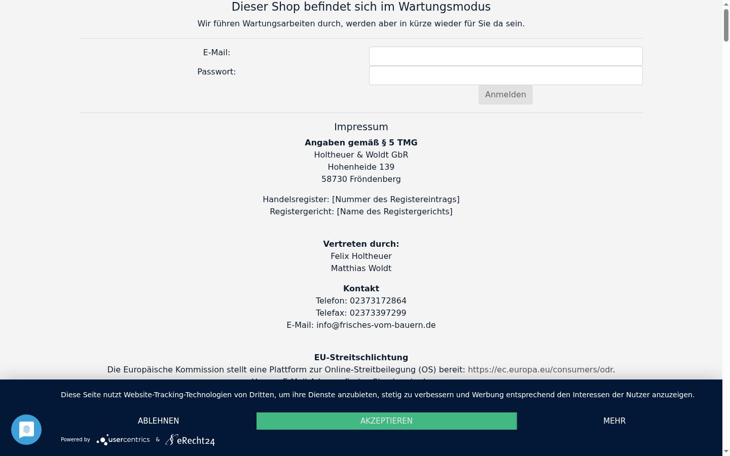 Skärmbild av samtyckesbannern som visades före någon interaktion
