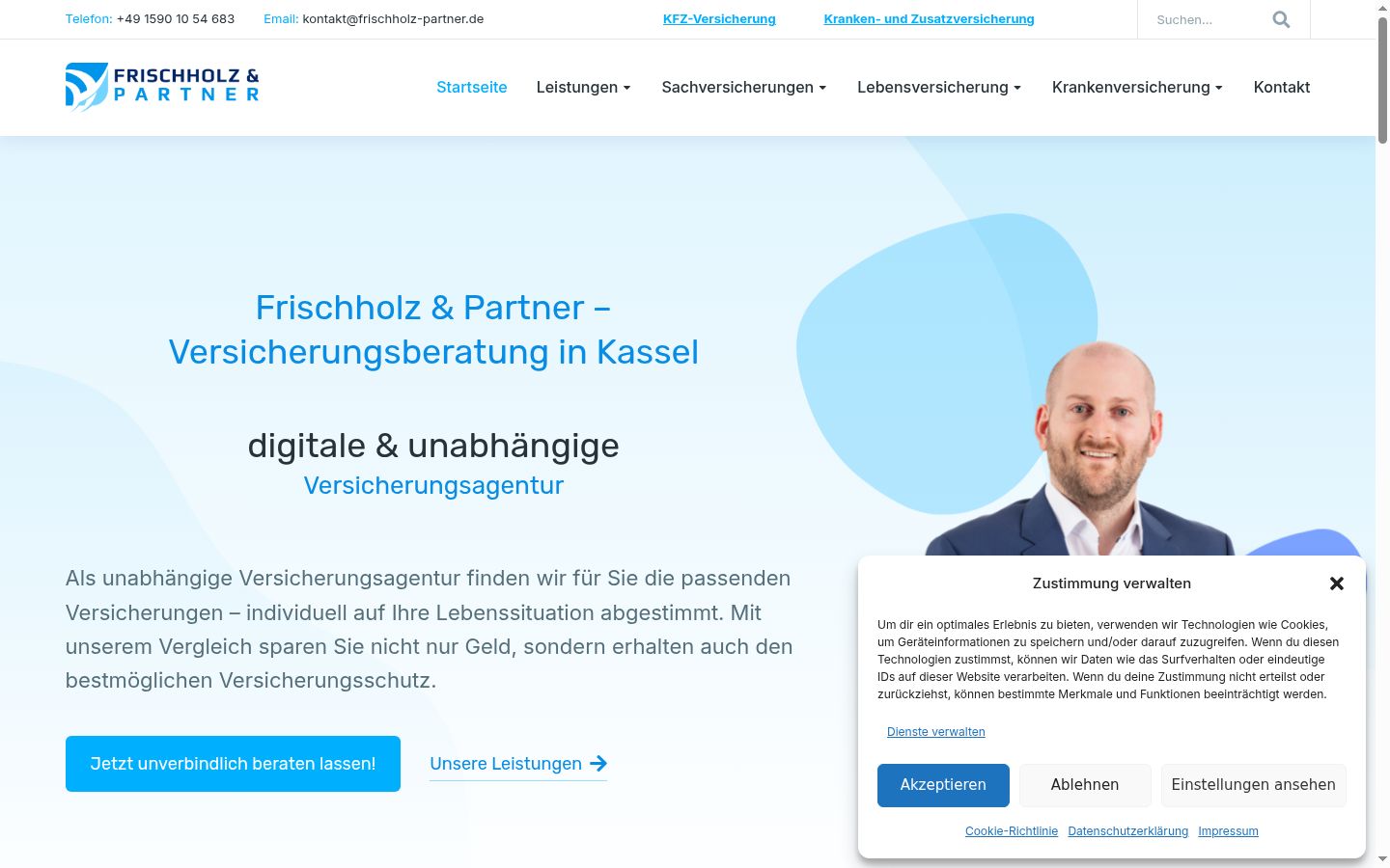 Skärmbild av samtyckesbannern som visades före någon interaktion