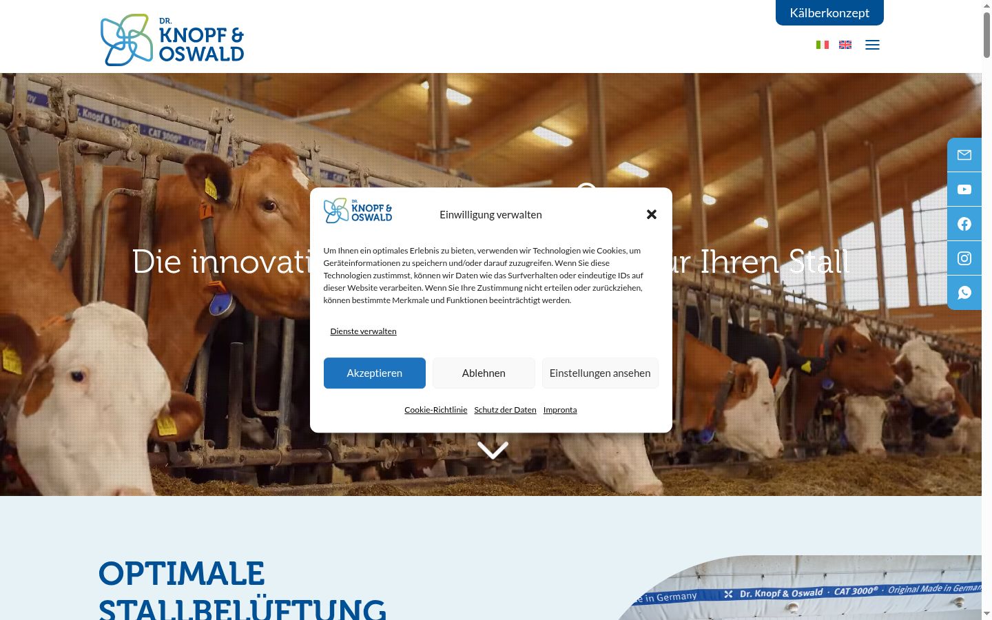 Screenshot of the consent banner shown before any interaction