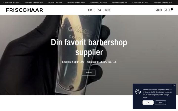 Screenshot of friscohaar.dk