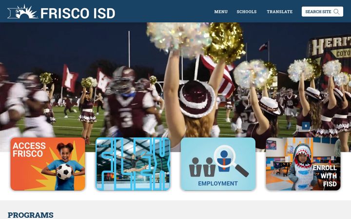 Screenshot of friscoisd.org