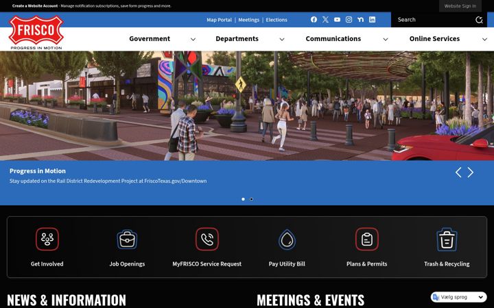Screenshot of friscotexas.gov