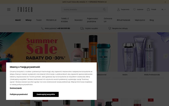 Screenshot of friser.pl
